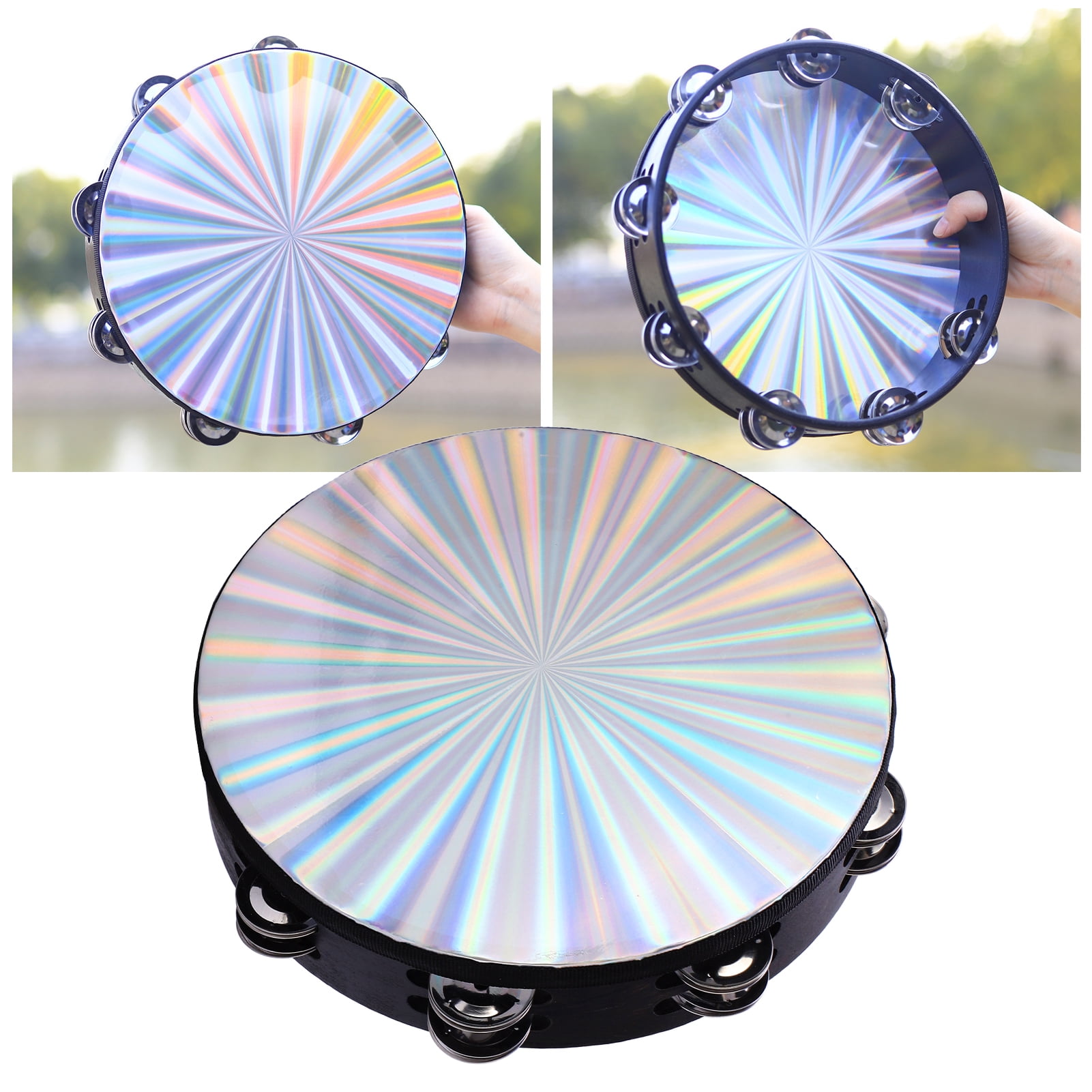 Hand Held Drum, Panderos De Danza Cristianos Percussion Tambourines For Adults ABS Tambourine