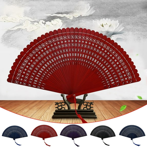 Hand Held Fan For Women Foldable, Folding Hand Classic Style Fan Fabric Bamboo Ribs Hand Held Chinese/Spanish Foldable Fan For Boots On The Ground Dance,Party Clearance