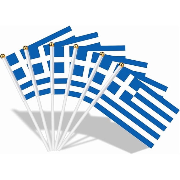 Hand Held Flag for 26th January Decorations, 5.5 × 8.2 Inch Stick Flag Small Flags with 11.8 Inch Poles for National Day Garden Street Home Party Football Decorations