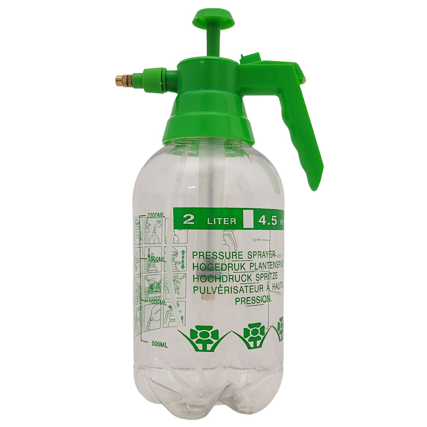 Hand Held Garden Sprayer Pump Pressure Water Sprayer 2 Liter Half