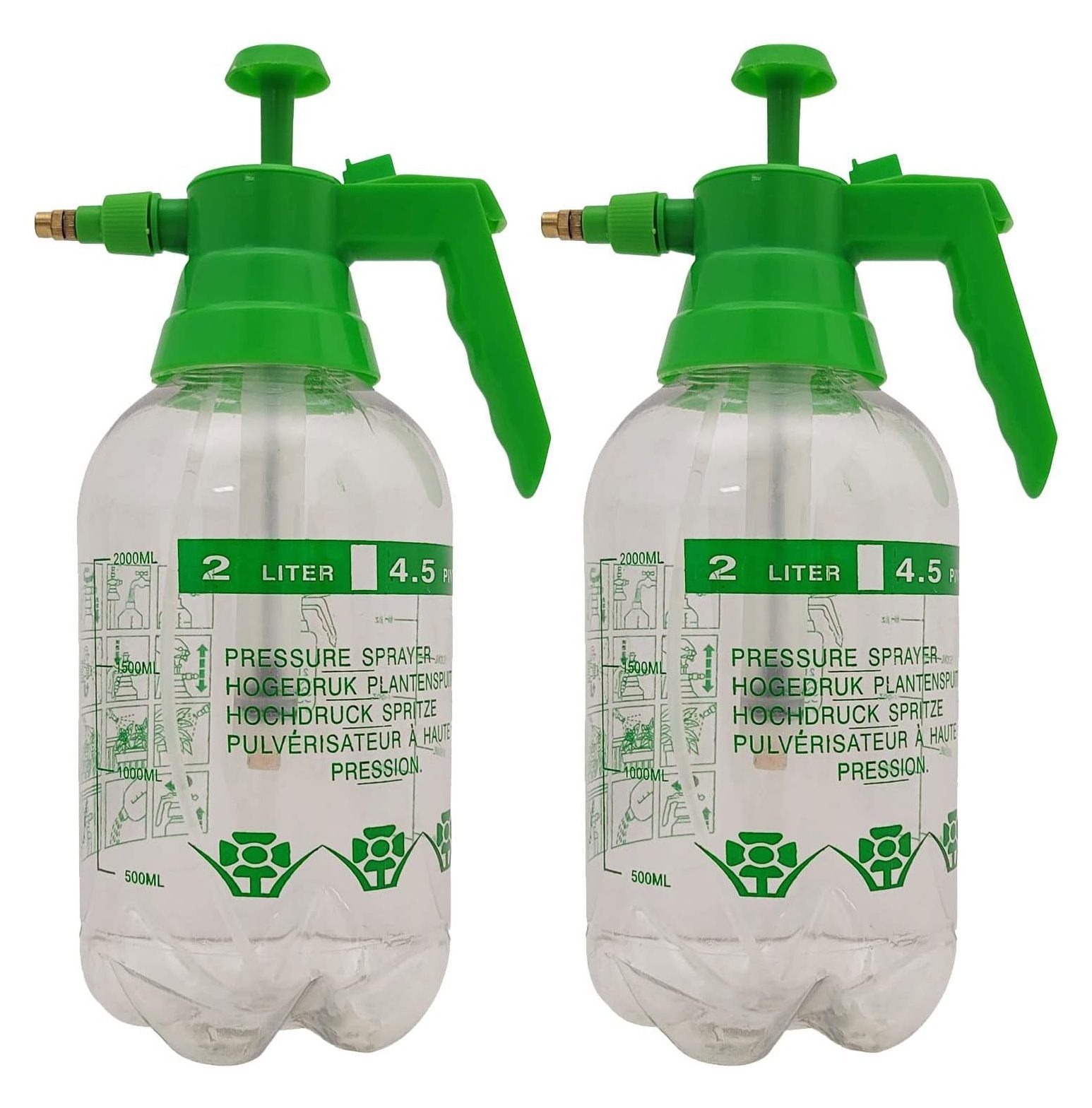 Hand Held Garden Sprayer Pump Pressure Water Sprayer 2 Liter Half