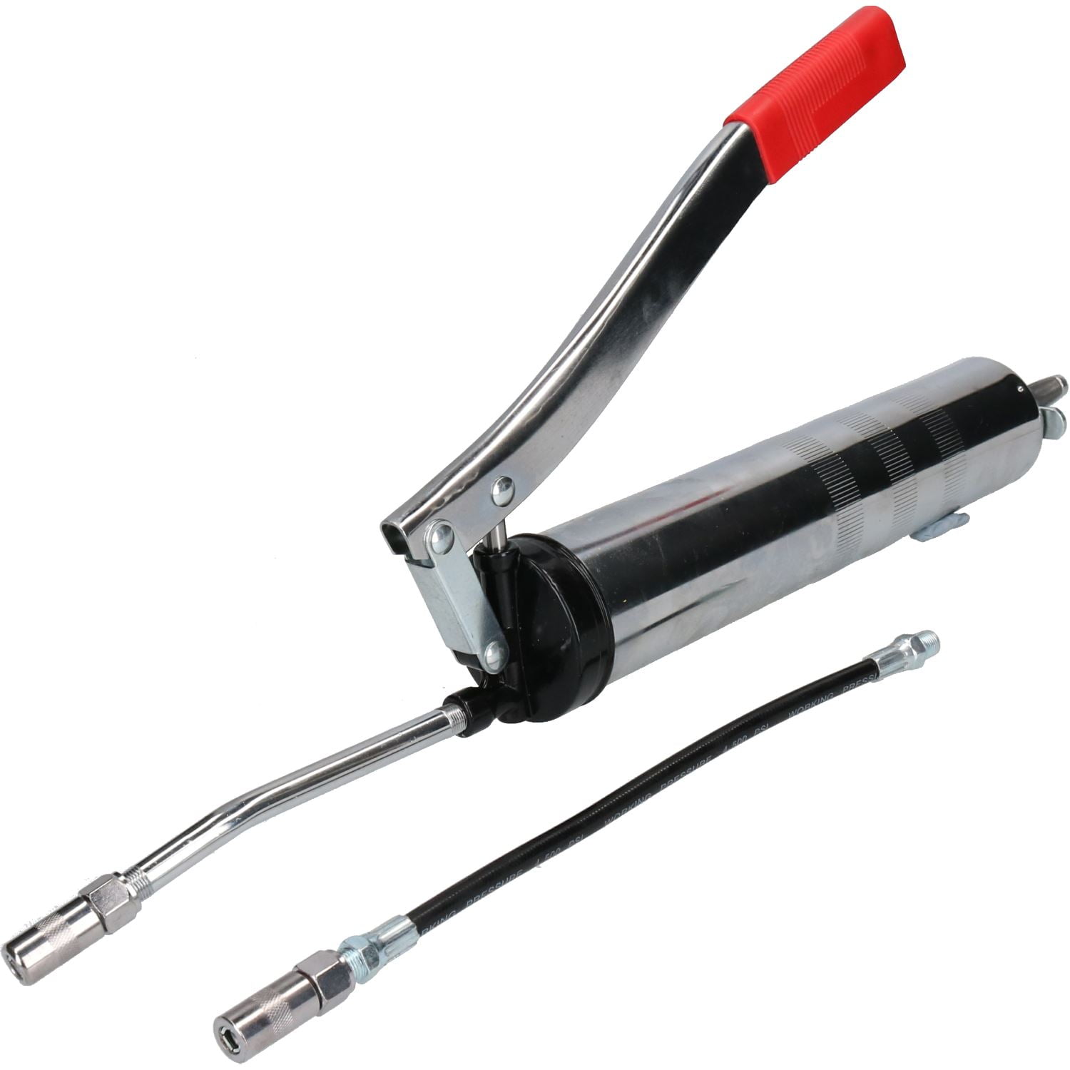 Hand Held Lever Style Grease Gun with Flexible and Fixed Nozzle 140z