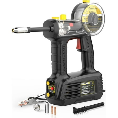 Hand Held MIG Welder Machine 110V, 100A Flux Core Portable Welding Machine, Handheld Gasless Inverter Wire Feed Welding Equipment