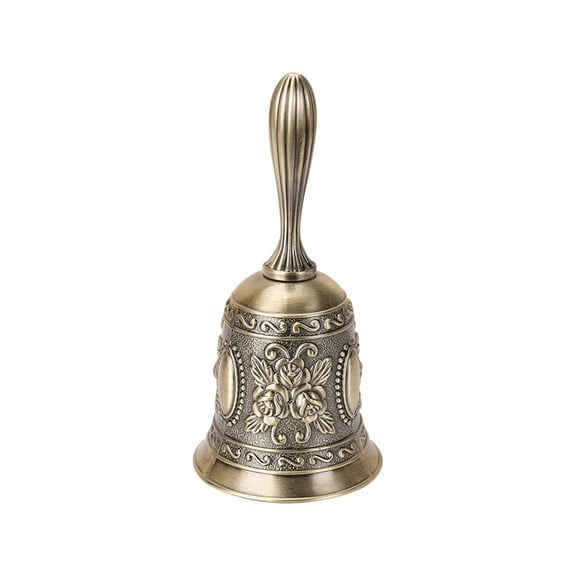Hand Held Metal Dinner Bells, Vintage Wedding Bells, Service Caller Bells, Clear Sound Hand Rattle for Restaurants, Schools, and Events