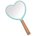 thumbnail image 1 of Hand Held Mirror With Handle For Makeup,Small Cute Wood Hand Mirror-Heart Shape - blue, 1 of 5