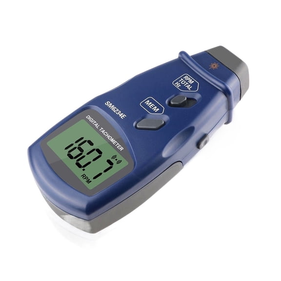 Hand-Held Non-contact Photoelectric Pro Tachometer RPM Meter Speed Digital Tachometer SM6234E Data Hold, Max/Min/AVG, Backlight ,Portable