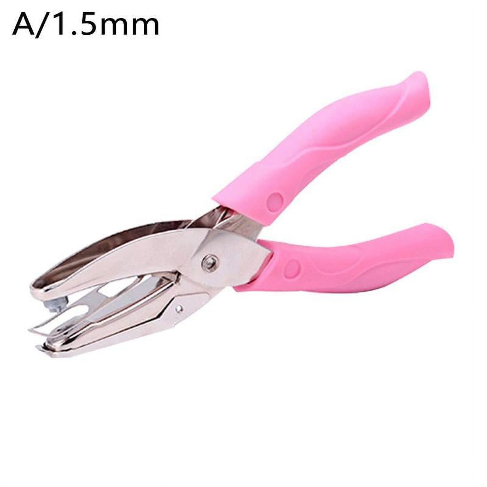 Hand Held Pink Metal Paper Hole Punch Heart Circle Shape Single Hole
