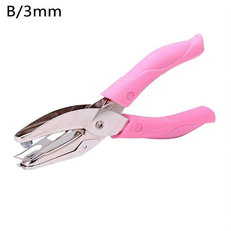 Hand Held Pink Metal Paper Hole Punch Heart Circle Shape Single Hole For  Scrapbook Notebook Z1X3 