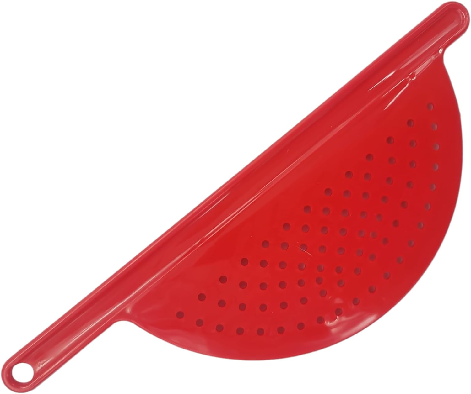 Hand Held Plastic Pot Drainer Red Pasta Noodle Veggie Strainer with