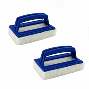 Hand-Held Pool Scrub Brush, 2 Pack - Scrubbing Scouring Sponge Pad - Clean Pool Tile & Grout, Walls, Vinyl Liners, Spas - Surface Cleaning Scrubber, Kitchen, Bathroom Tub, Shower Tile