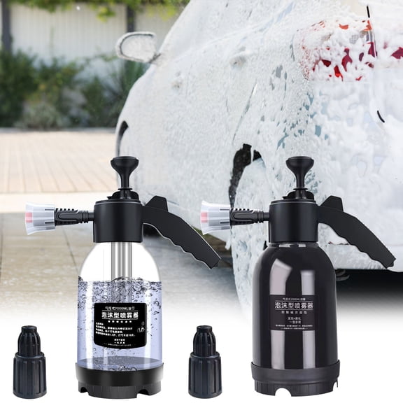 Hand Held Pressure Sprayer 2L with Relief Valve - Portable Spray Bottle for Car Washing, Cleaning, Garden - Lightweight Manual Pump Sprayer with Uniform Spray Pattern - Eco-Friendly Materials