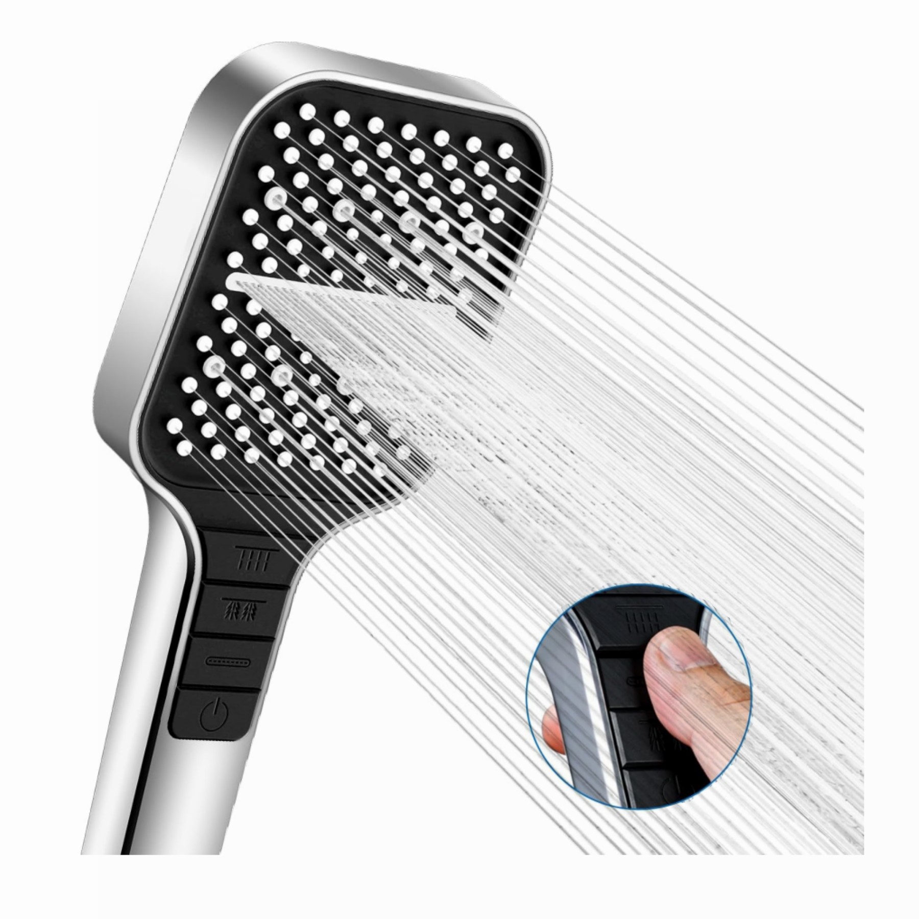 Mainstays 1Setting Water Conservation Chrome Shower Head, Flip Lever