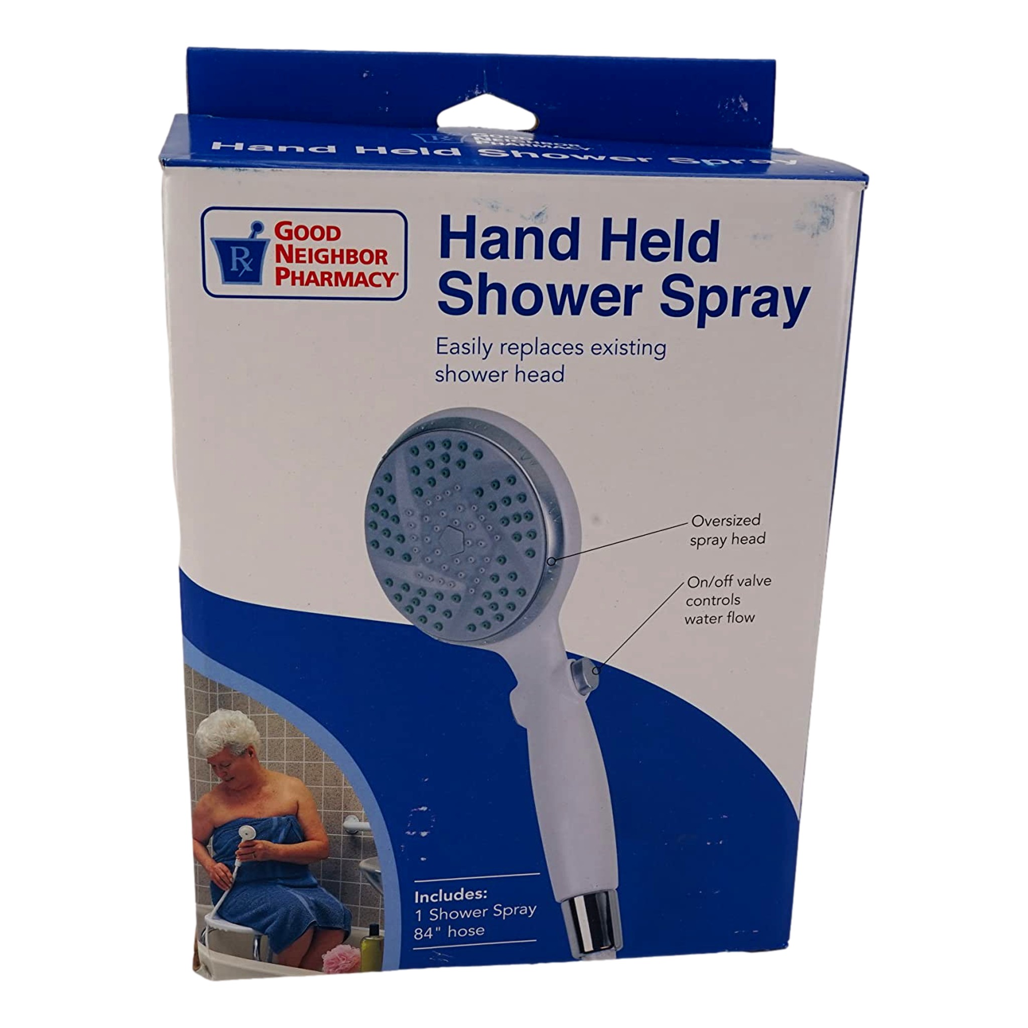 Hand Held Shower Spray Head 84 Inch Hose Oversize Spray