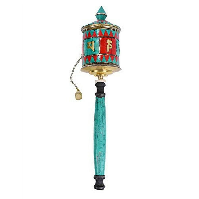Tibetan Prayer Wheel w/ stone inlay Tibetan Prayer Wheel w/ stone inlay