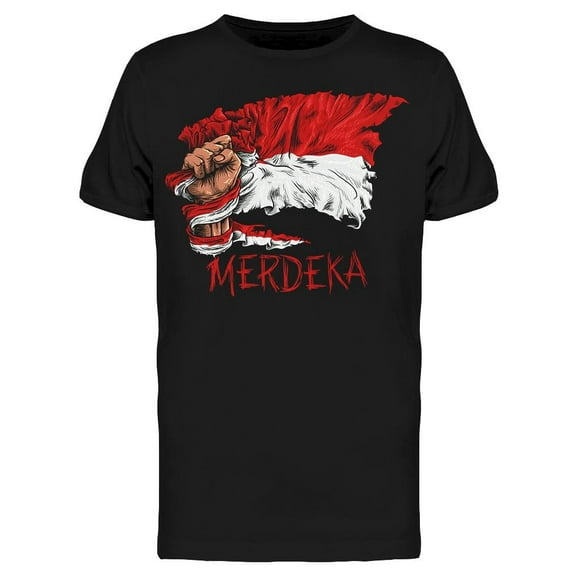 Hand Hold Indonesian Old Flag T-Shirt Men -Image by Shutterstock, Male Large
