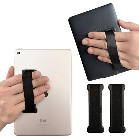 Hand Holder Strap for ipad, Tablet Hand Holder Strap, Universal Handle Grip for iPad Kindle, Mini Tablets and Cases (Black) -2PC