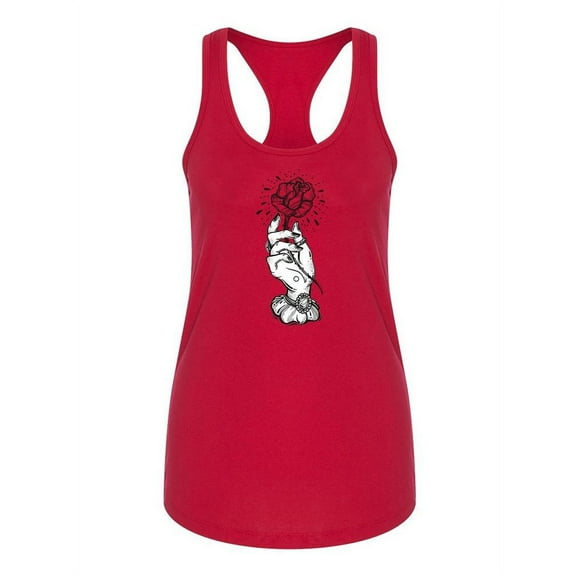 Hand Holding A Flower Racerback Tank Women -Image by Shutterstock, Female Small