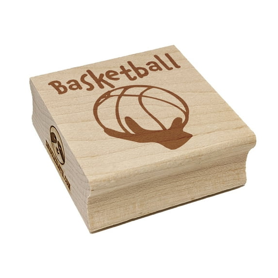 Hand Holding Basketball Abstract Square Rubber Stamp Stamping Scrapbooking Crafting - Small 1.25in