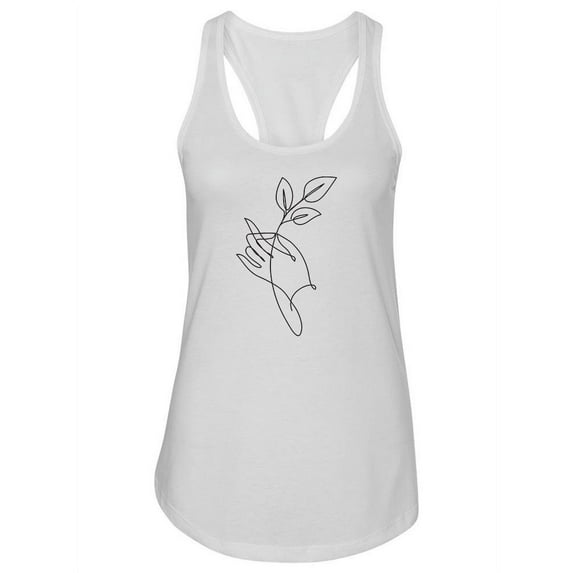 Hand Holding Leaves Racerback Tank Women -Image by Shutterstock, Female Large