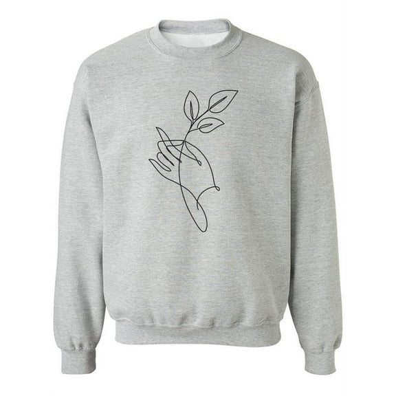 Hand Holding Leaves Sweatshirt Women -Image by Shutterstock, Female 3X-Large