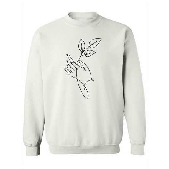 Hand Holding Leaves Sweatshirt Women -Image by Shutterstock, Female Large