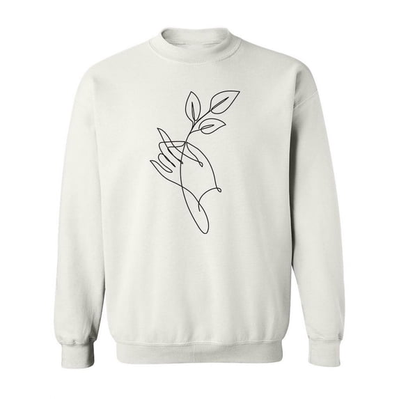 Hand Holding Leaves Sweatshirt Women -Image by Shutterstock, Female XX-Large