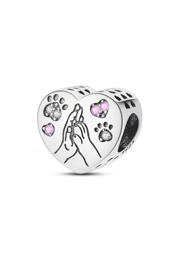 Hand - Holding Paw Print String Ornament Charm, Compatible with Most Bracelet, Charm for Bracelet