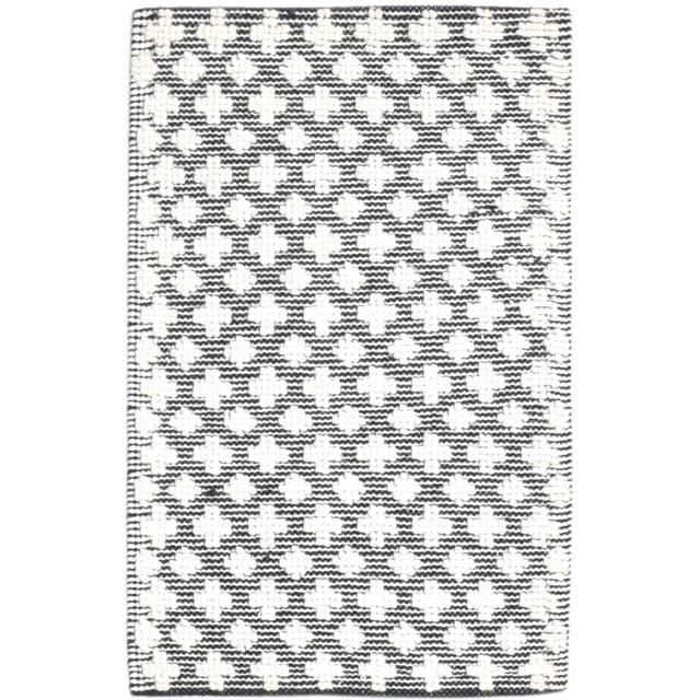 Hand-Hooked Black Wool Rug 2' X 3' Modern Moroccan Modern Small Carpet ...