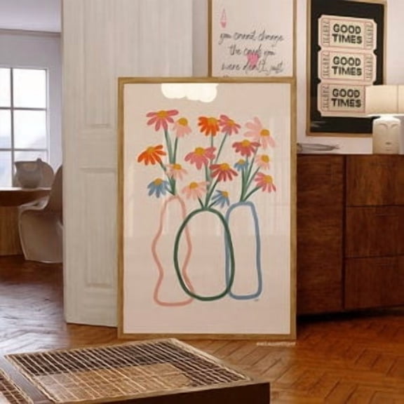 Hand Illustrated Flower Poster, Poster Home Decor, Poster Only