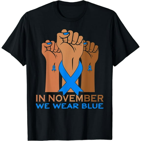 Hand In November We Wear Blue Diabetes Awareness Kids T-Shirt