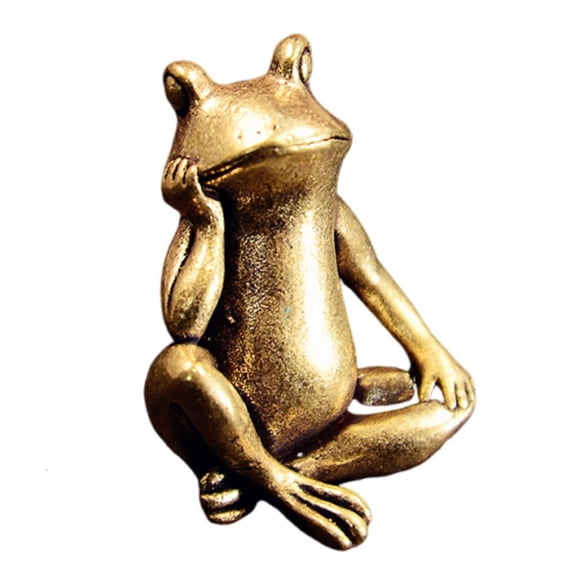 hejhncii Celebratory Bronze Treefrog Figurine Artisanal Worktop Decoration For Home Bookcase Party Decoration