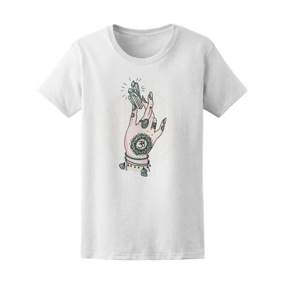 Hand Is Holding Magic Crystal T-Shirt Women -Image by Shutterstock, Female Small