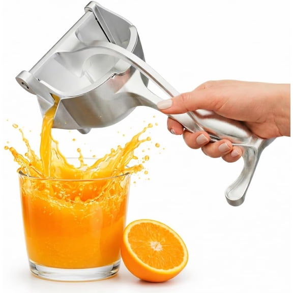 Hand Juicer Squeezer - Aluminum Manual Juicer with Ergonomic Handle, Large-Capacity Lemon Squeezer for Pomegranates, Oranges, Limes, and Other Citrus Fruits, Featuring a Direct-Pour Spout