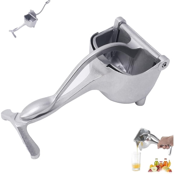 Hand Juicer Squeezer- Aluminum Manual Press Juicer with Seed Filter & Removable Strainer, Ergonomic Handle for Effortless Extraction