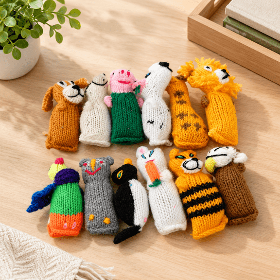 Hand Knit Barn Yarn Cat Toys, 12 Pack, Stuffed Interactive Play Toys