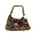thumbnail image 1 of Hand Knit Brown/Pink Over-The-Shoulder Bag, 1 of 2