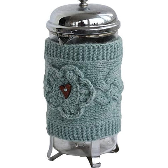 Hand Knit French Press Cozy Wool Holiday Table Decor Flower Cover Tea Pot Housewarming Gift, Knitting Accessories$$Home Decor, Kitchen, & Other