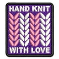 thumbnail image 1 of Hand Knit with Love Knitted Yarn Applique Multi-Color Embroidered Hook & Loop Patch - 2.0 Inch Mini, 1 of 5