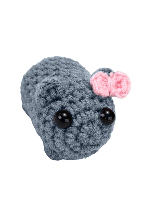 Hand Knitted Keychain Toy, Crochet Soft Plush Figure Keyring Toy for Gift