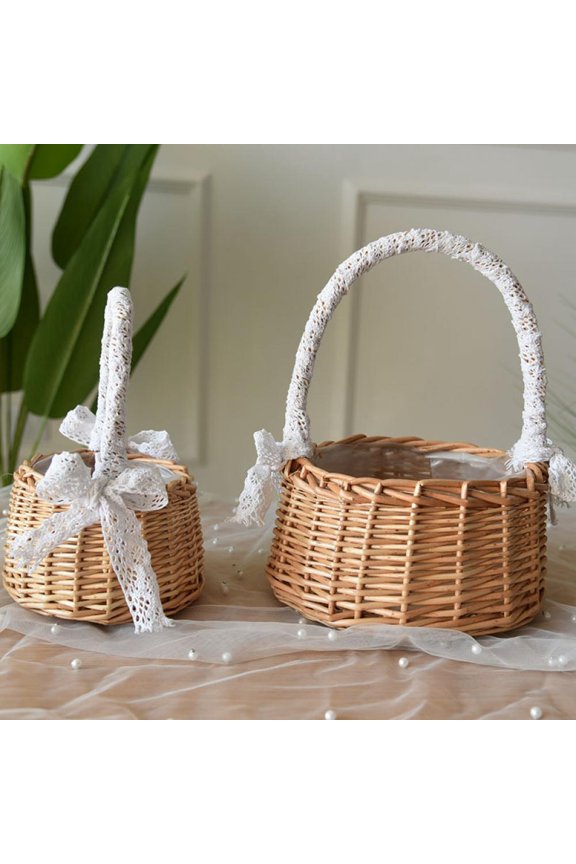Hand Knitting Woven Flower Basket Storage Basket Weaving Flower Storage Basket Rattan Weaving