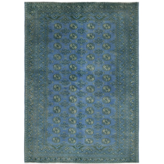 Hand Knotted Akcha Revival Wool Rug - 5'5'' x 7'9''