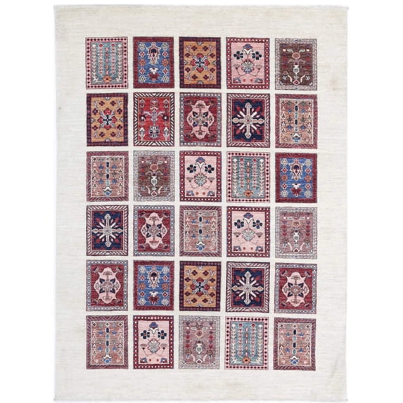 Hand Knotted Bakhtiari Wool Rug - 4'11'' x 6'10''