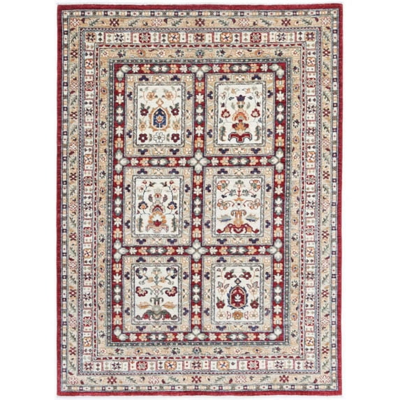 Hand Knotted Bakhtiari Wool Rug - 4'5'' x 6'2''