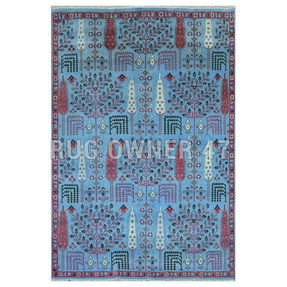 Hand-Knotted Elegance Serapi Area Rug 9X12 Home Decor Handmade Serapi Area Rug M Blue, Rust
