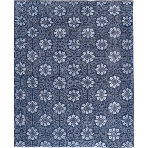 Hand Knotted Fine Artemix Wool Cotton Rug - 7'9'' x 9'11''