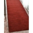 thumbnail image 1 of Hand Knotted Gabbeh Wool 2 ft. 6 in. x 12 ft. Runner Rug, Solid - Red, 1 of 1
