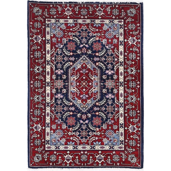 Hand Knotted Heritage Oriental Bijar Wool Rug - 2'0'' x 3'0''
