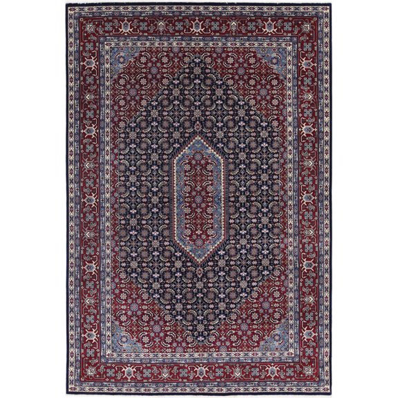 Hand Knotted Heritage Oriental Bijar Wool Rug - 6'0'' x 9'0''