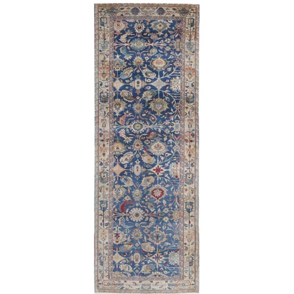Hand Knotted Heritage Tabriz Wool Rug - 4'0'' x 12'0''