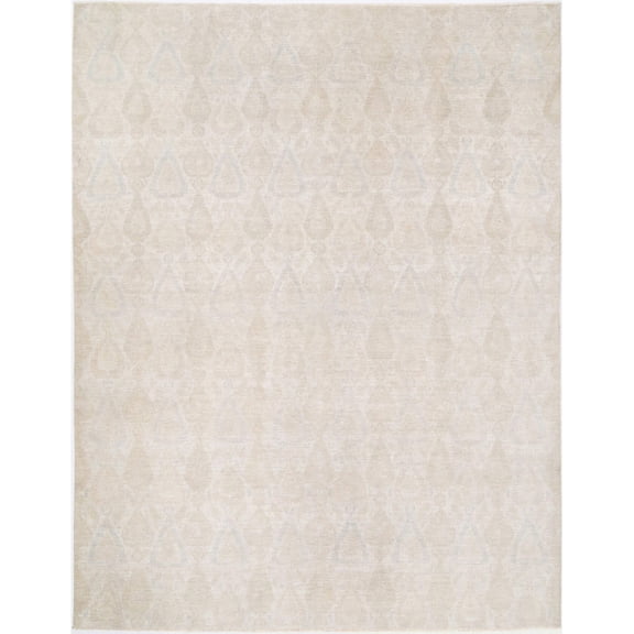 Hand Knotted Ikat Wool Rug - 8'10'' x 11'5''